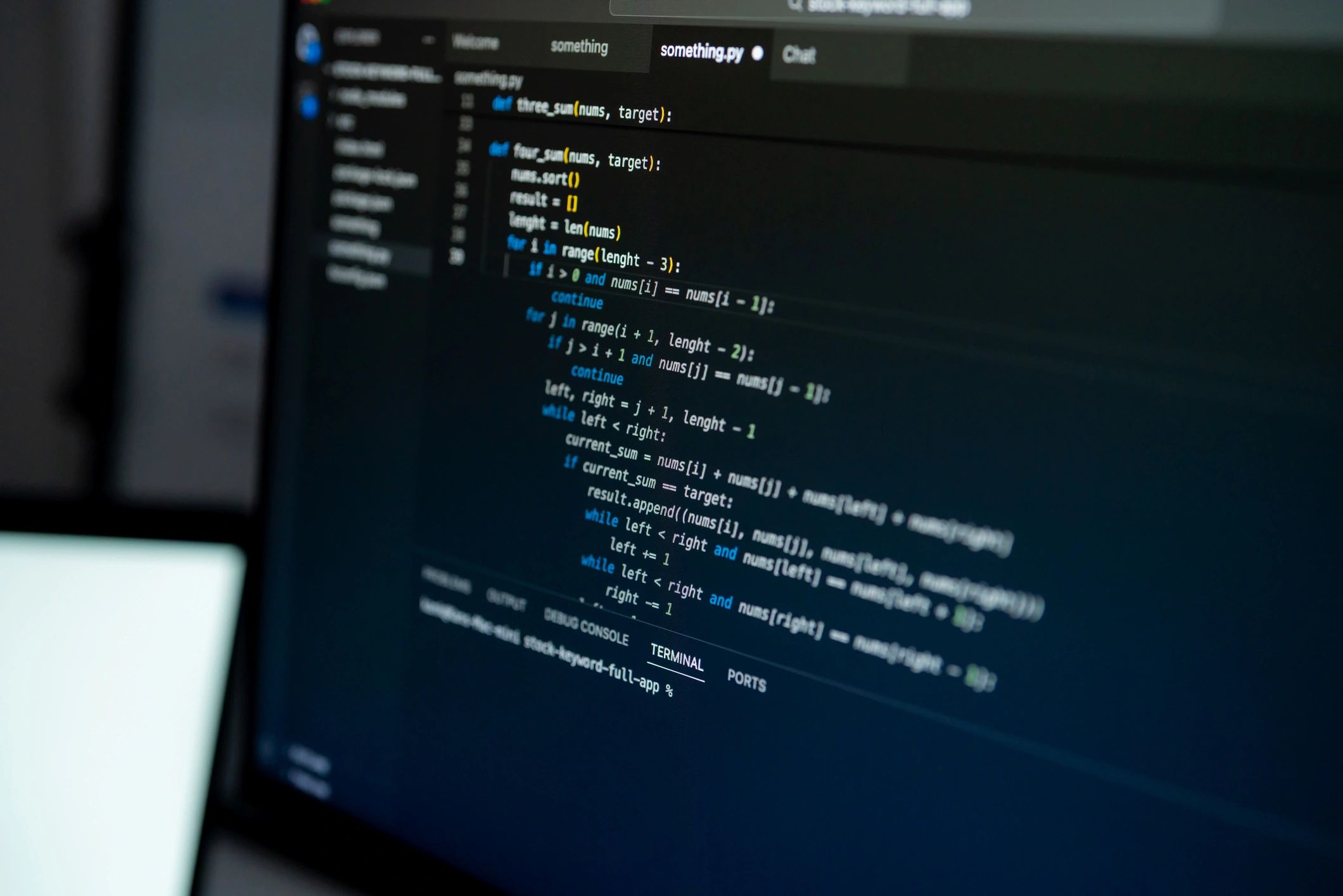 Close-up of code on a screen representing software development and modernization